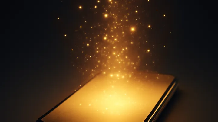 CROWN BDT COM Modern phone with glowing screen